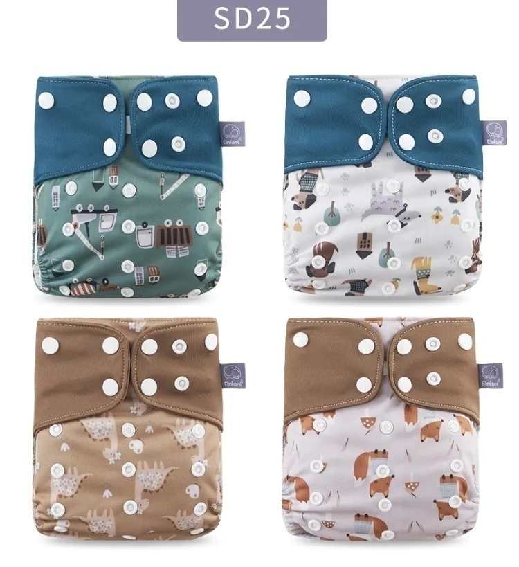Pack x 4 Pañales Elinfant Fibra Gris Barrera Simple - Animalitos y Ciudad
